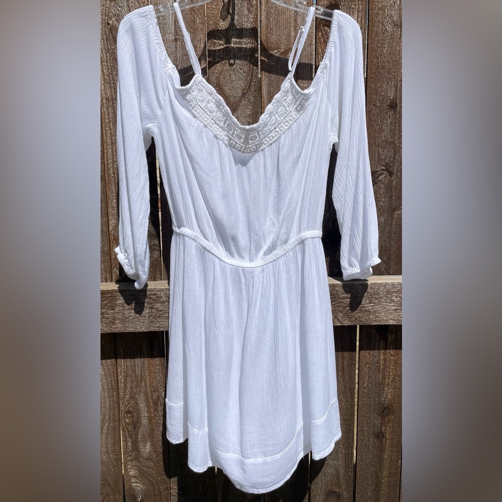 Mirror Image White Rayon Dress | Large